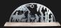 Preview: Edelstahl-Schwibbogen 600 x 60 x 235mm - Christi Geburt mit Holzfuß