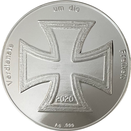 Sachsen Taler "Eisernes Kreuz", 28mm Feinsilber, handgeprägt