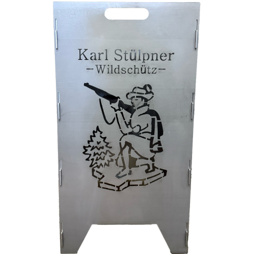 Feuertonne aus 3mm Stahlblech, Motiv "Wildschütz Karl Stülpner"/Freie Sachsen