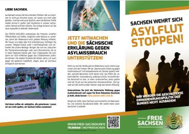 Broschüre "Sachsen wehrt sich - Asylflut stoppen!" (50 Stück) -