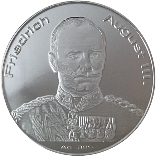 Sachsen Taler "Friedrich August III", 28mm Feinsilber, handgeprägt