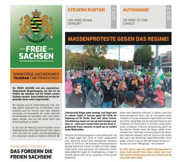 Zeitungen FREIE SACHSEN Herbst 2022 (300 Stück)