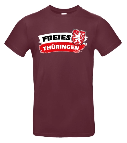 Freies Thüringen mit Wappen T-Shirt Schwarz und  bordeaux