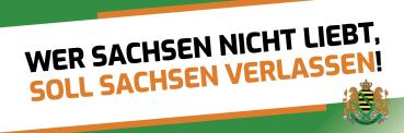2 Stück Autoaufkleber "Wer Sachsen nicht liebt, soll Sachsen verlassen!" 7,2x21cm PVC