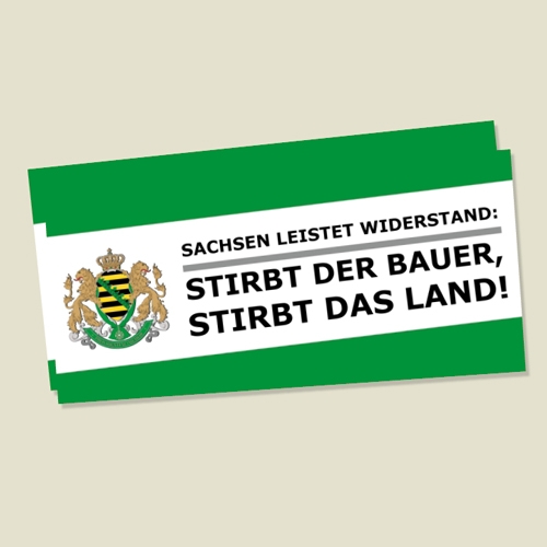 Autoaufkleber "Stirbt der Bauer, stirbt das Land!" - PVC (2 Stück) 21 x 9,9 cm