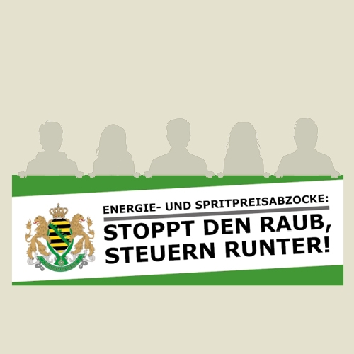 Banner PVC "Steuern runter"