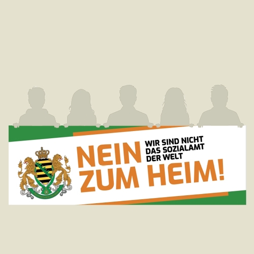 Banner PVC "Nein zum Heim!"