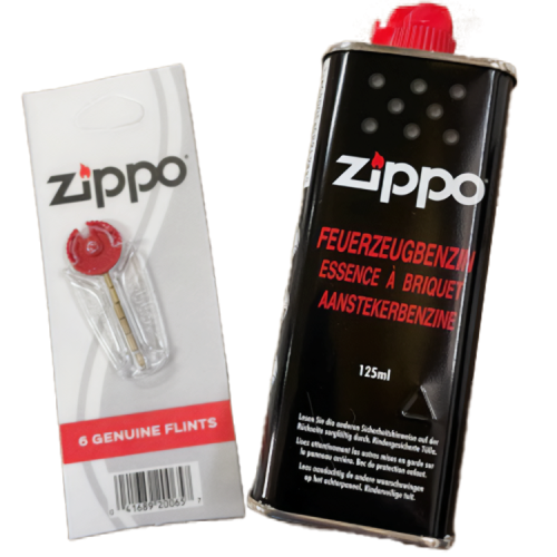 Zippo-Nachfüll-Set 125ml Feuerzeugbenzin + 6 Zündsteine