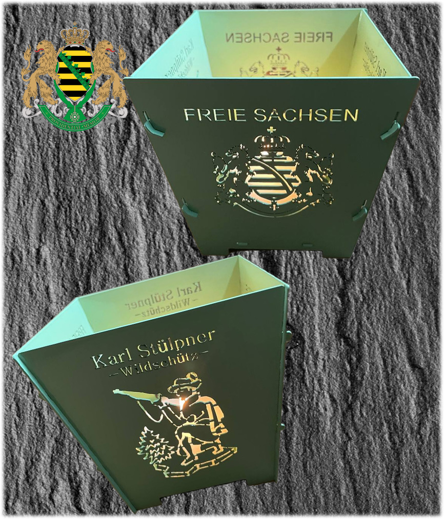 Teelichtkorb Freie Sachsen - Wildschütz Karl Stülpner