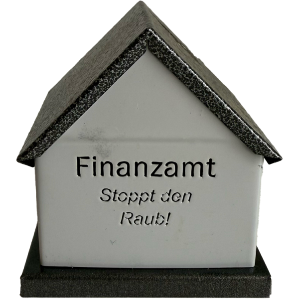 Räucherhaus Finanzamt "Stoppt den Raub" + 1 Päckchen Räucherkerzel