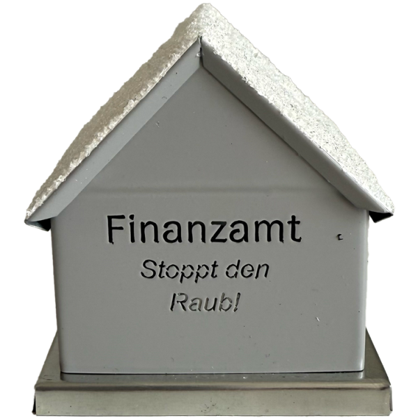 Räucherhaus Finanzamt "Stoppt den Raub" + 1 Päckchen Räucherkerzel