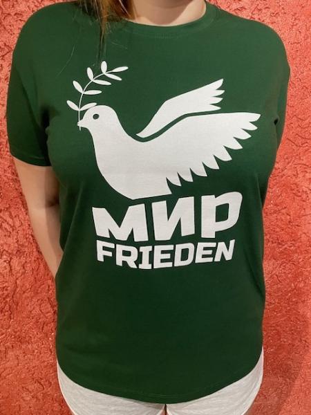 T-Hemd "MIR Frieden", lieferbar in S-3XL und in schwarz oder grün