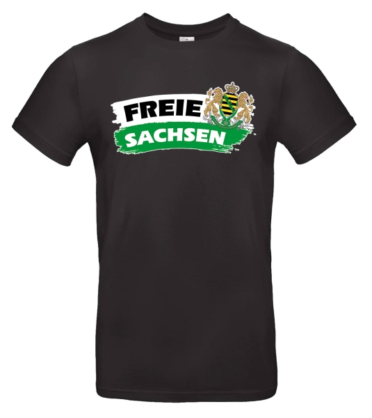 Freie Sachsen mit Wappen (schwarz)