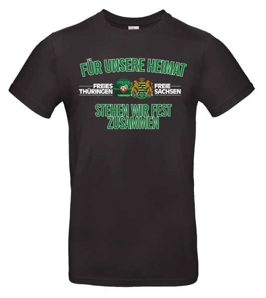T-Hemd: Freie Sachsen & Freies Thüringen stehen fest zusammen (bordeaux)