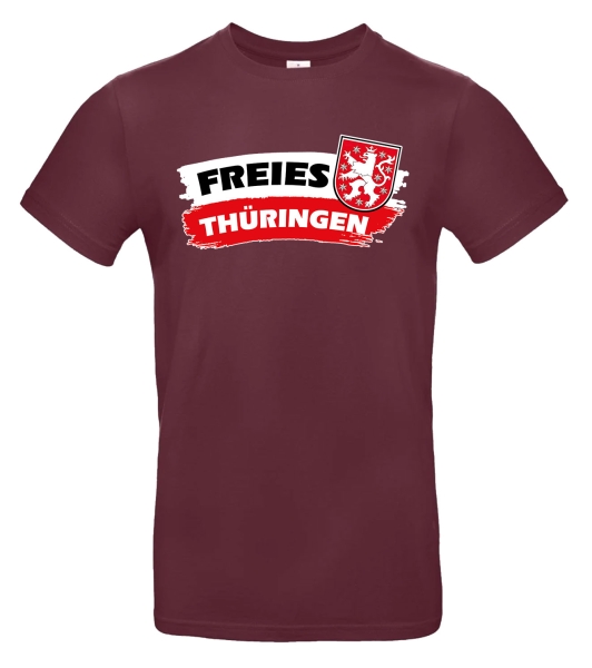 Freies Thüringen mit Wappen T-Shirt Schwarz und  bordeaux