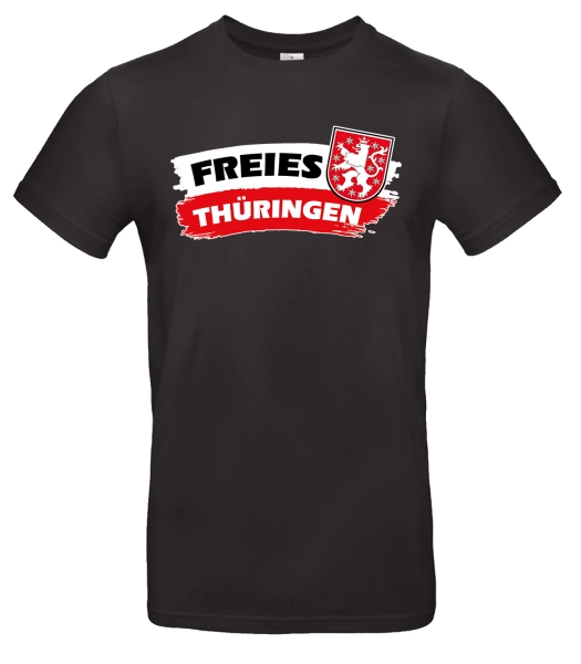 Freies Thüringen mit Wappen T-Shirt Schwarz und  bordeaux