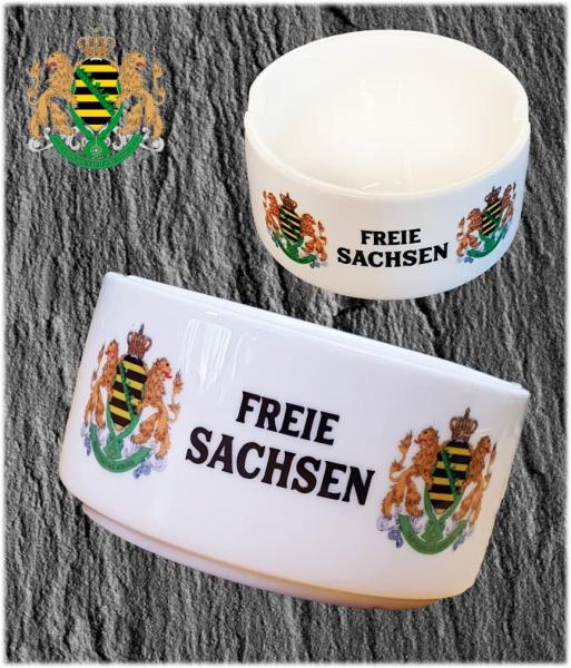 Premium Porzellan-Aschenbecher 8cm Freie Sachsen