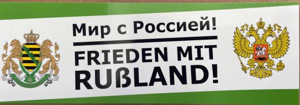 2 Stück Autoaufkleber  "Frieden mit Rußland" 7,2x21cm PVC