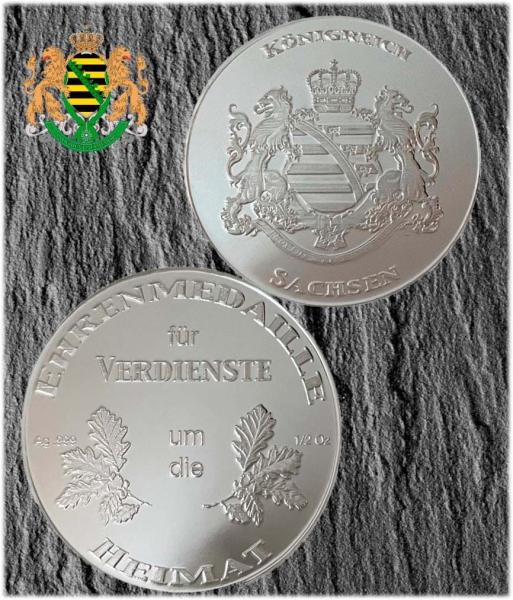 Sachsen Taler "Ehrenmedaille", 28mm Feinsilber, handgeprägt