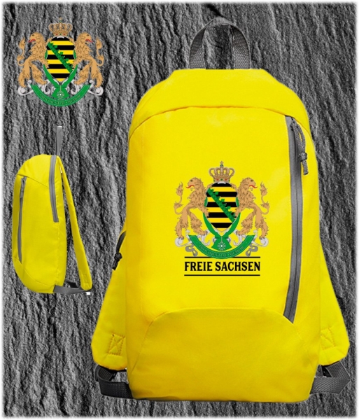 Rucksack, Tagesrucksack mit Wappen und Freie Sachsen